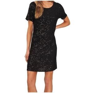 MAMA x H&M Sz M Maternity Sequin Dress Black Festive Holiday Party Cocktail Fall